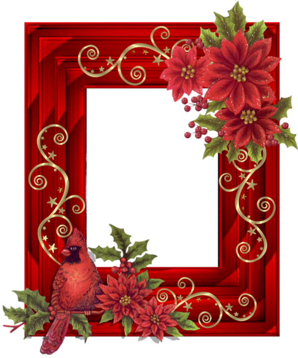 Transparent Santa Claus Picture Frames Christmas Day Flower Red for Christmas