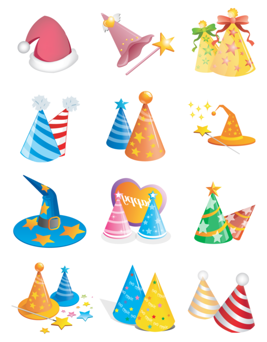 Transparent Gimp Birthday Fundal Toy Party Hat for New Year