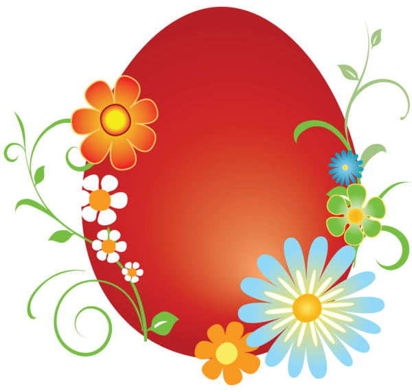 Transparent Easter Bunny Easter Easter Egg Circle Floral Design for Easter