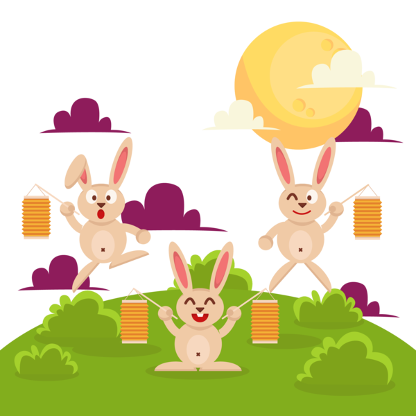 Transparent Easter Bunny Rabbit Midautumn Festival Food for Easter