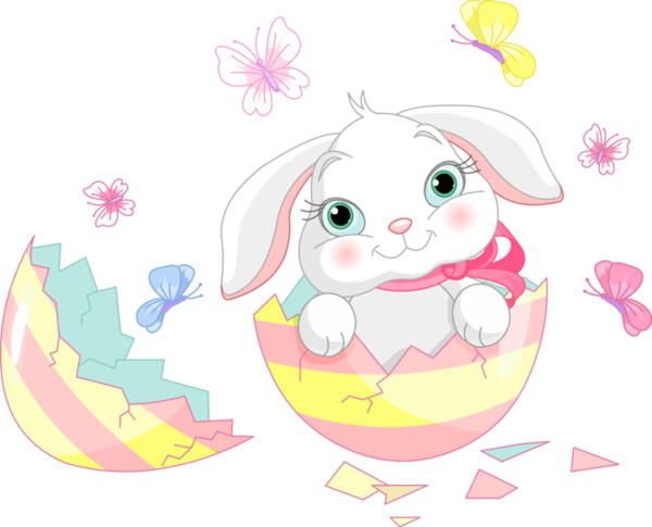 Transparent Easter Bunny Easter Rabbit Pink Nose for Easter