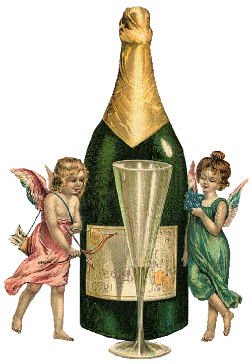 Transparent Champagne Wine Bottle Angel Glass Bottle for New Year