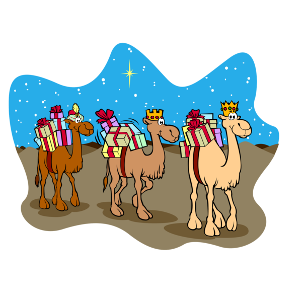 Transparent Biblical Magi Bolo Rei Epiphany Camel Camel Like Mammal for Christmas