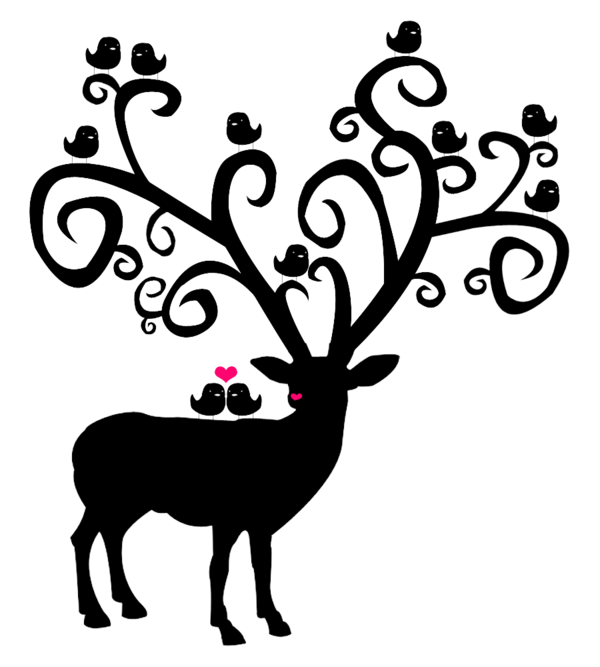Transparent Reindeer Stencil Deer Flower for Christmas
