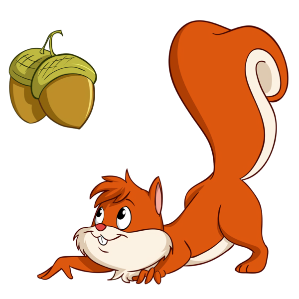Transparent Thanksgiving Cartoon Tail Squirrel for Acorns for Thanksgiving