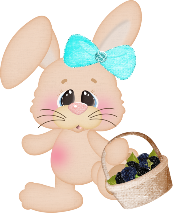Transparent Easter Bunny Rabbit Basket Stuffed Toy for Easter