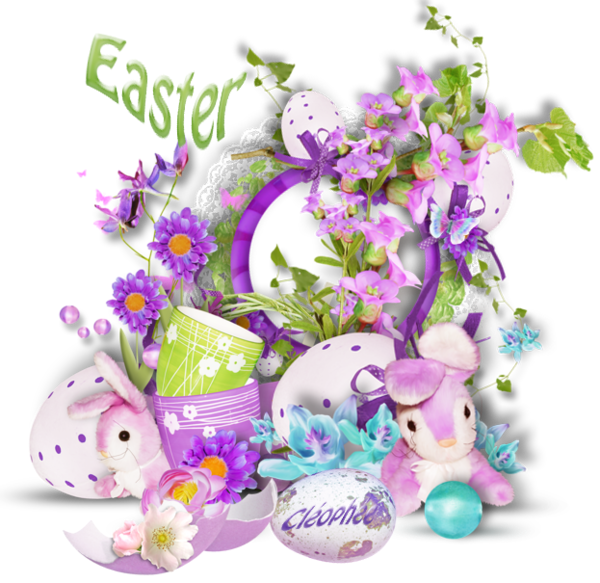 Transparent Easter Animation Nyan Cat Flower Lilac for Easter