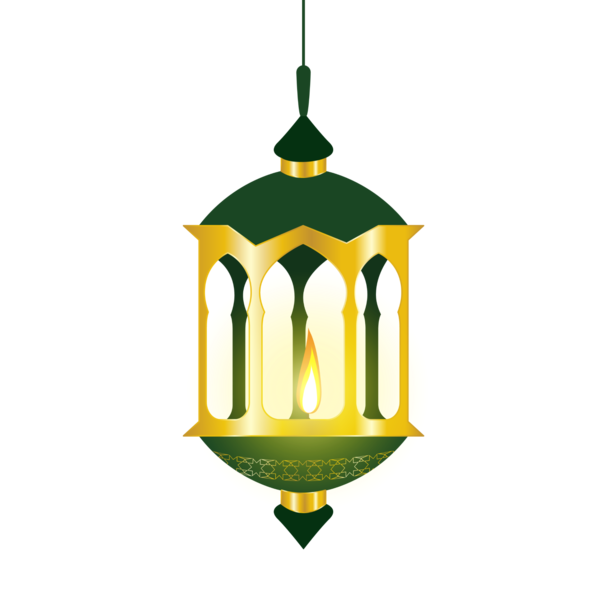 Transparent Eid Alfitr Eid Aladha Eid Mubarak Green Ornament for Ramadan