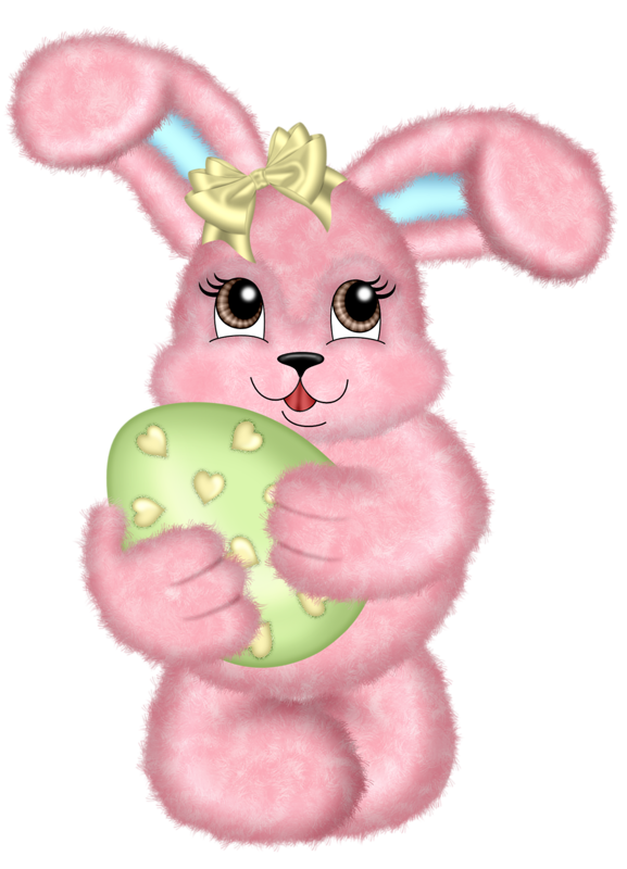 Transparent Easter Bunny Rabbit Cartoon Pink for Easter