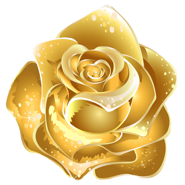 Transparent Gold Rose Flower for Valentines Day