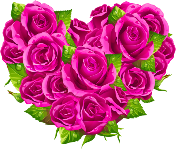 Transparent Valentine's Day Flower Garden roses Rose for Valentine Heart for Valentines Day