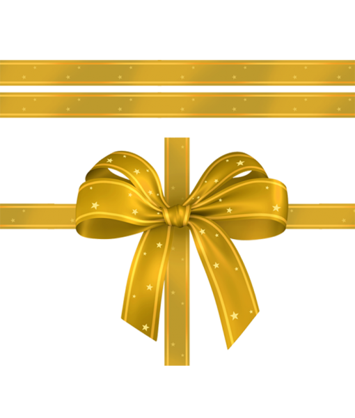 Transparent Template Gift Card Voucher Yellow Ribbon for Christmas