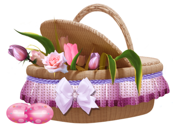 Transparent Easter Flower girl basket Basket Picnic basket for Easter Basket for Easter