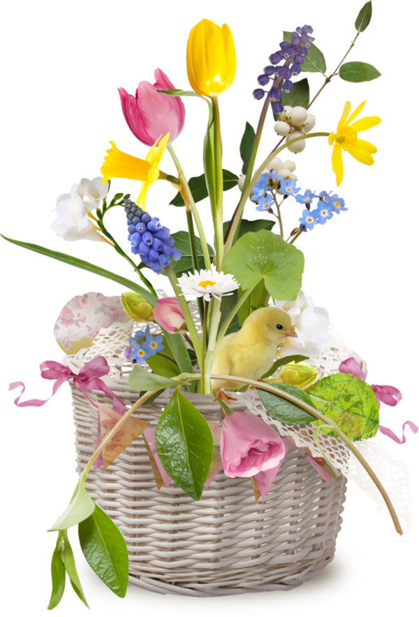 Transparent Easter Flower Cut flowers Floristry for Easter Basket for Easter
