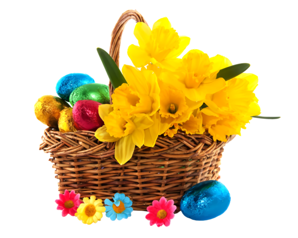 Transparent Easter Flower Yellow Gift basket for Easter Basket for Easter