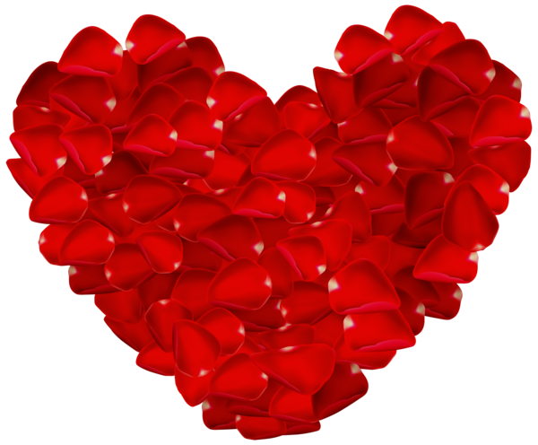 Transparent Petal Heart Heart Art Red for Valentines Day
