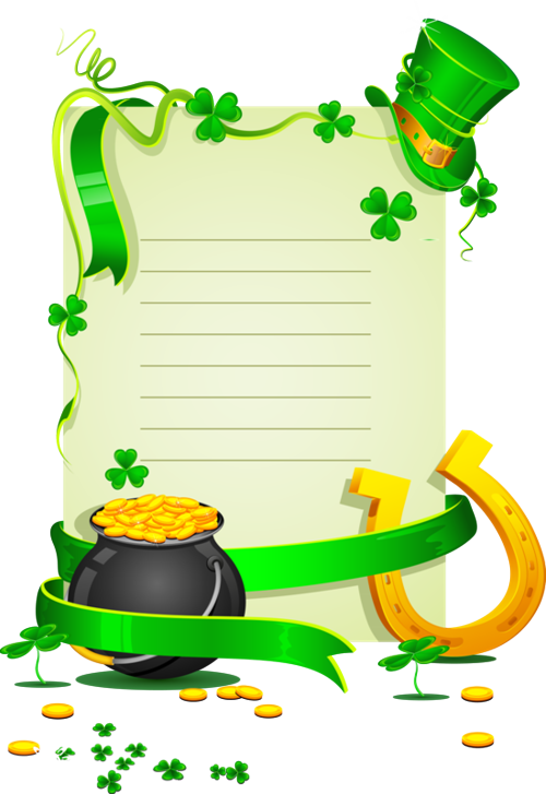 Transparent Fourleaf Clover Shamrock Clover Green Yellow for St Patricks Day
