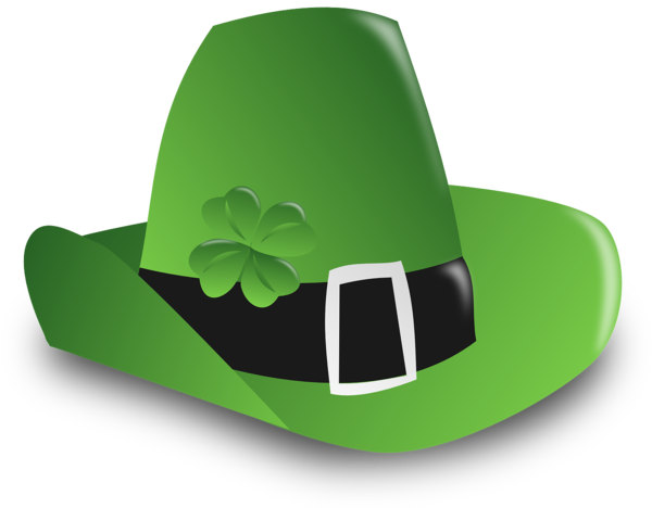 Transparent Hat Cowboy Hat Shamrock Green for St Patricks Day
