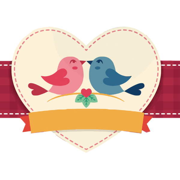 Transparent Bird Valentines Day Kiss Heart Love for Valentines Day