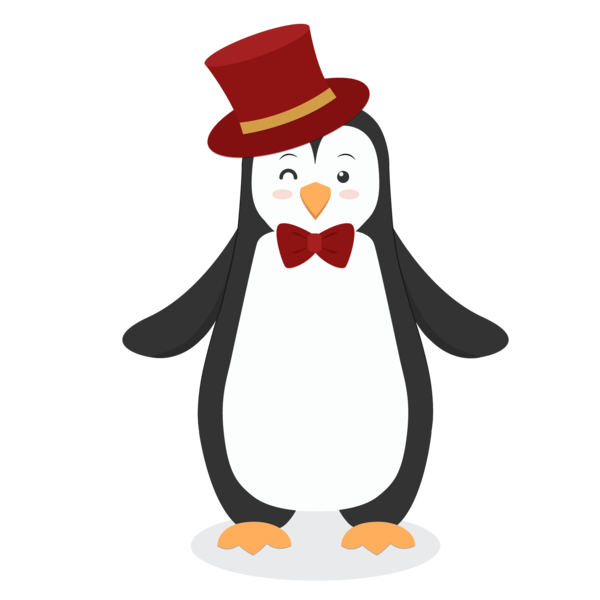 Transparent Penguin Cartoon Christmas Day Bird for Christmas