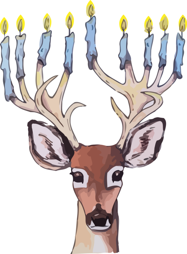 Transparent Hanukkah Antler Reindeer Deer for Happy Hanukkah for Hanukkah