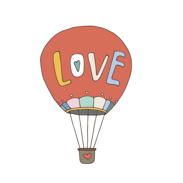 Transparent Valentines Day Poster Advertising Balloon Hot Air Ballooning for Valentines Day