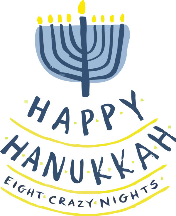 Transparent Hanukkah Menorah Text Logo for Hanukkah Candle for Hanukkah