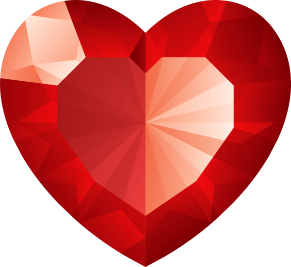 Transparent Heart Red Diamonds Clipping Path Love for Valentines Day