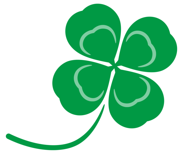 Transparent Fototapet Fourleaf Clover Installation Green Leaf for St Patricks Day