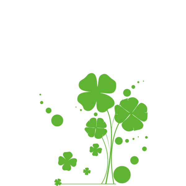 Transparent Fourleaf Clover Leaf Green Plant Flora for St Patricks Day