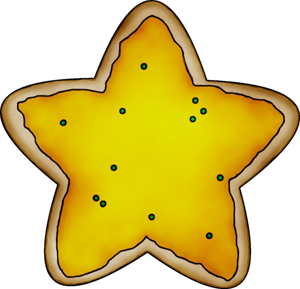 Transparent Biscuits Sugar Cookie Ginger Snap Yellow Star for Christmas