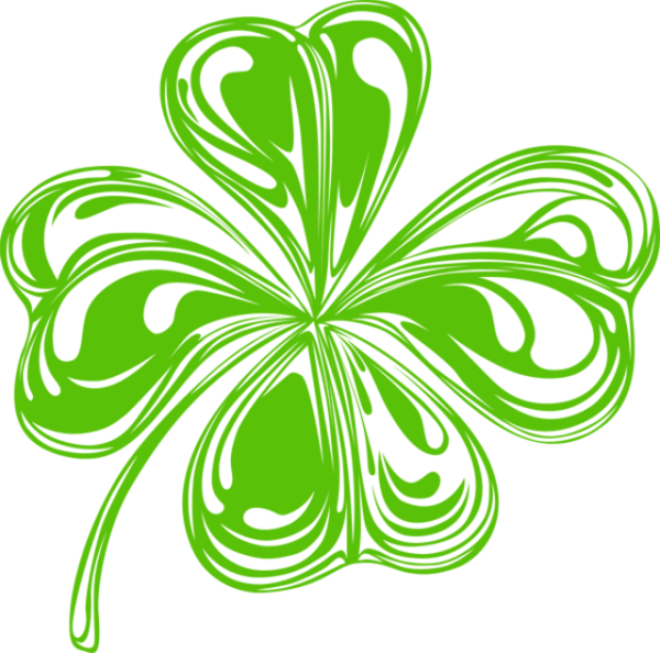 Transparent Ireland Shamrock Fourleaf Clover Petal Plant for St Patricks Day