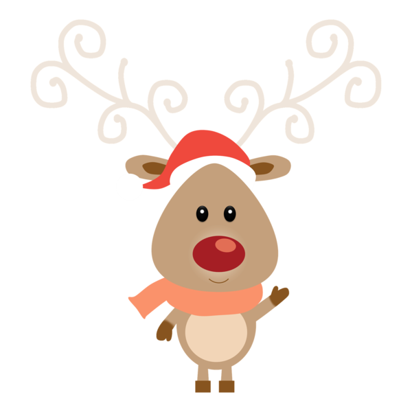 Transparent Rudolph Reindeer Santa Claus Cartoon for Christmas