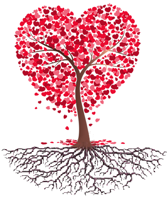 Transparent Heart Valentines Day Silhouette Tree Leaf for Valentines Day