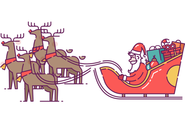Transparent Santa Claus Reindeer Christmas Day Vehicle Text for Christmas