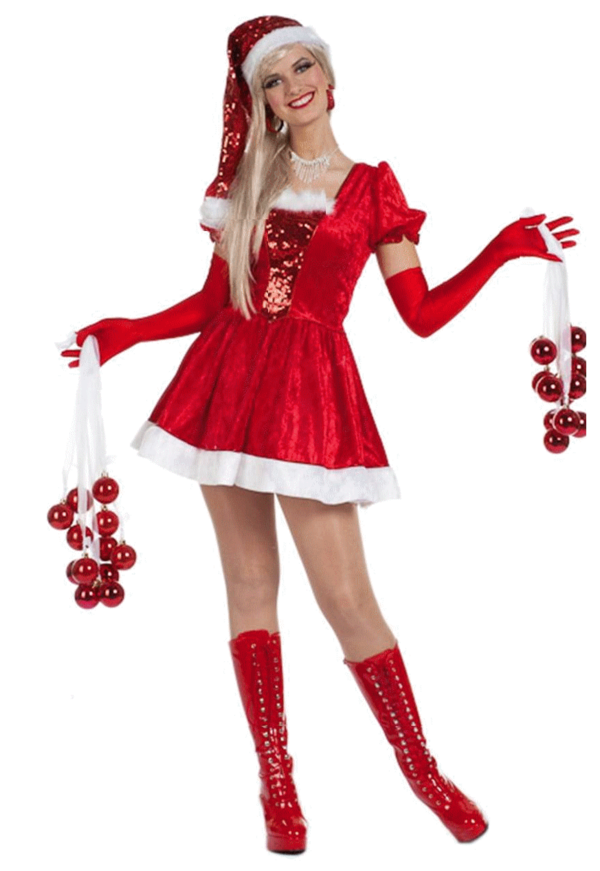 Transparent Santa Claus Dress Christmas Clothing Costume for Christmas
