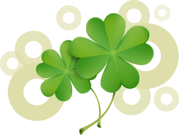 Transparent Clover Logo Fourleaf Clover Plant Flower for St Patricks Day