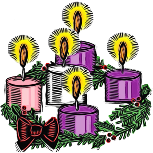 Transparent Advent Wreath Advent Candle Advent Purple Plant for Christmas