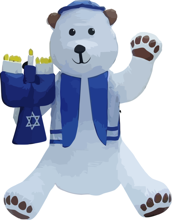 Transparent Hanukkah Bear Cartoon Teddy bear for Happy Hanukkah for Hanukkah