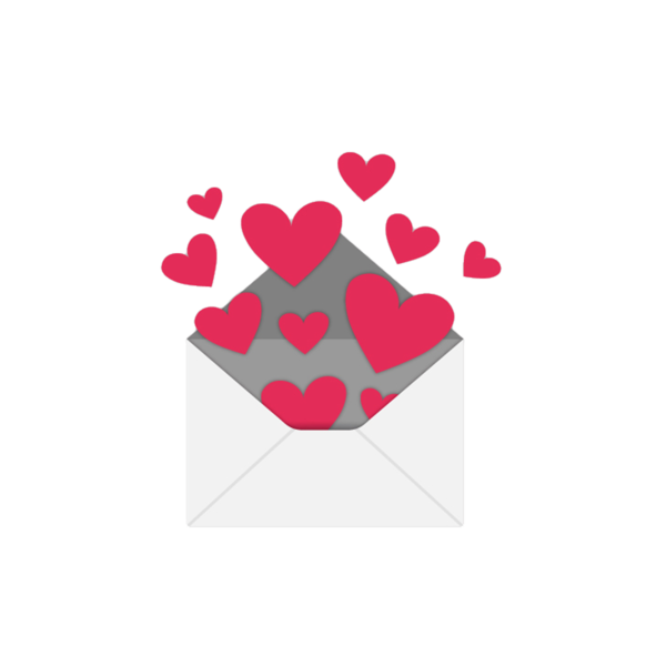 Transparent Envelope Heart Valentines Day Love for Valentines Day
