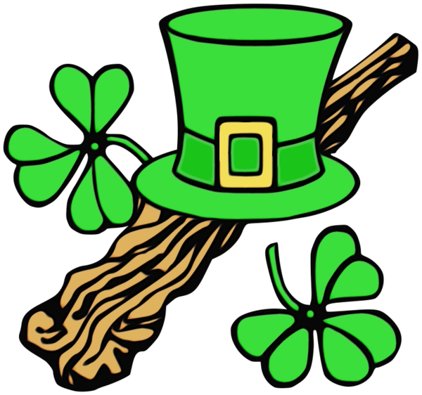 Transparent Saint Patricks Day Shamrock Fourleaf Clover Green Leaf for St Patricks Day