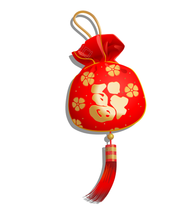 Transparent Chinese New Year Fukubukuro Clothing Red Holiday Ornament for New Year