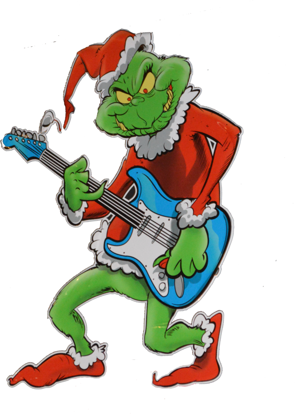Transparent Grinch How The Grinch Stole Christmas Santa Claus Cartoon Electric Guitar for Christmas