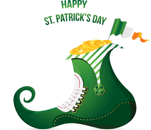 Transparent Versailles Ireland Leprechaun Text Green for St Patricks Day