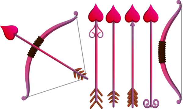 Transparent Cupid Bow And Arrow Cupids Bow Pink Ranged Weapon for Valentines Day