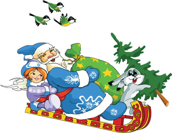 Transparent Santa Claus Ded Moroz Snegurochka Recreation Holiday for Christmas