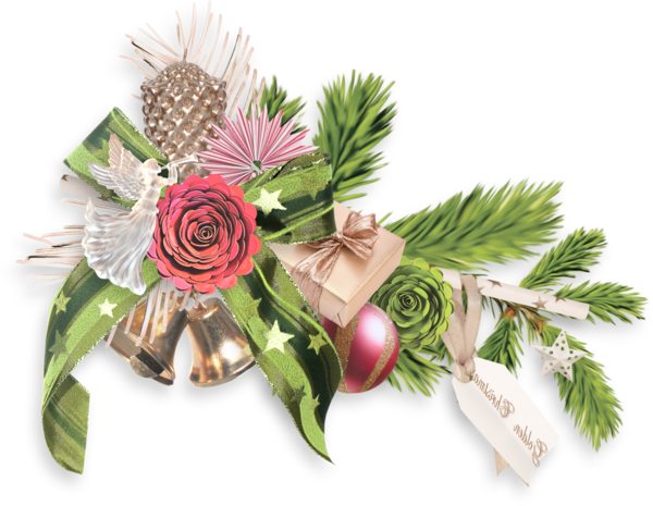 Transparent Christmas Day Floral Design Holiday Bouquet Cut Flowers for New Year
