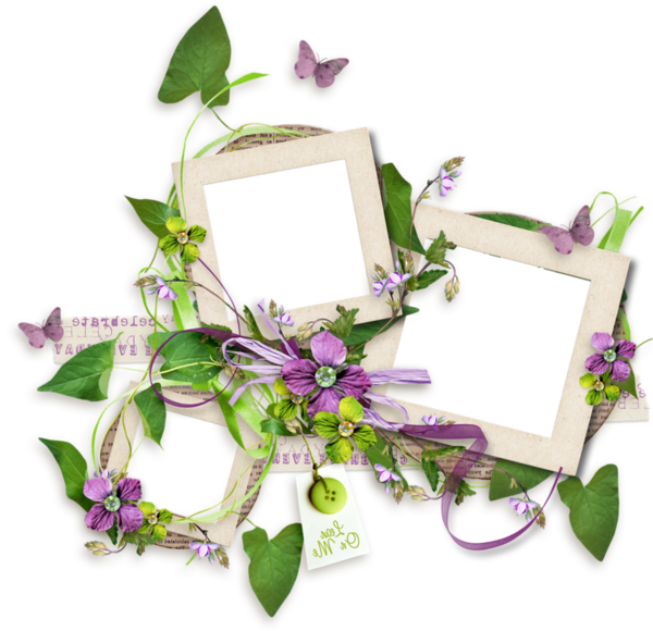 Transparent Scrapbooking Picture Frames Christmas Flower Purple for Christmas
