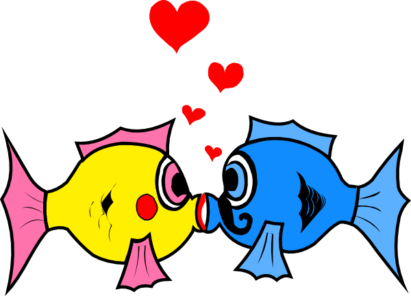 Transparent Fish Love Kissing Gourami Area for Valentines Day