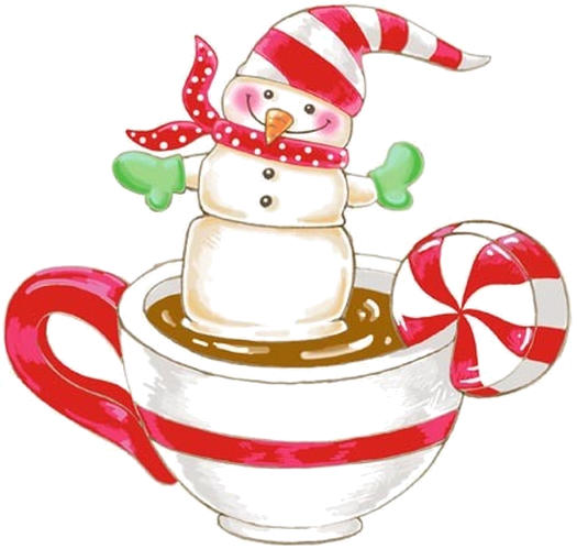 Transparent Hot Chocolate Coffee Christmas Day Christmas Candy Cane for Christmas